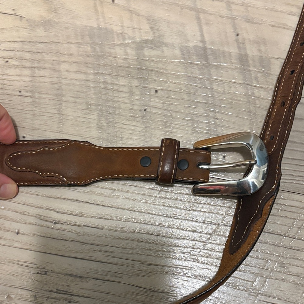 Silver Creek Brown Leather Belt size 36 - Picture 2 of 8